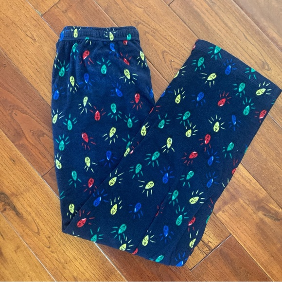 MACY*S Club Room Holiday Lights Fleece Drawstring Pajama Pants Navy Blue Men's M - Picture 5 of 5